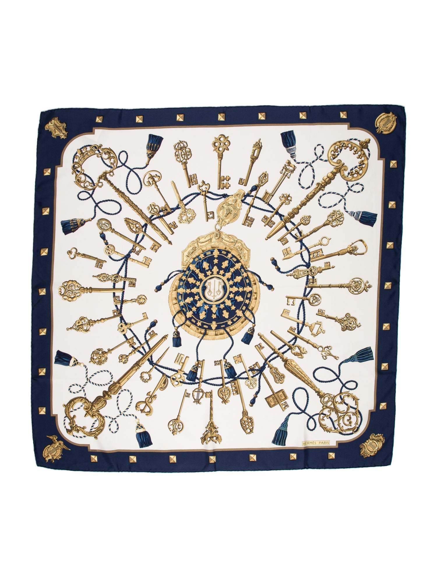 Hermès Les Clés Silk Scarf