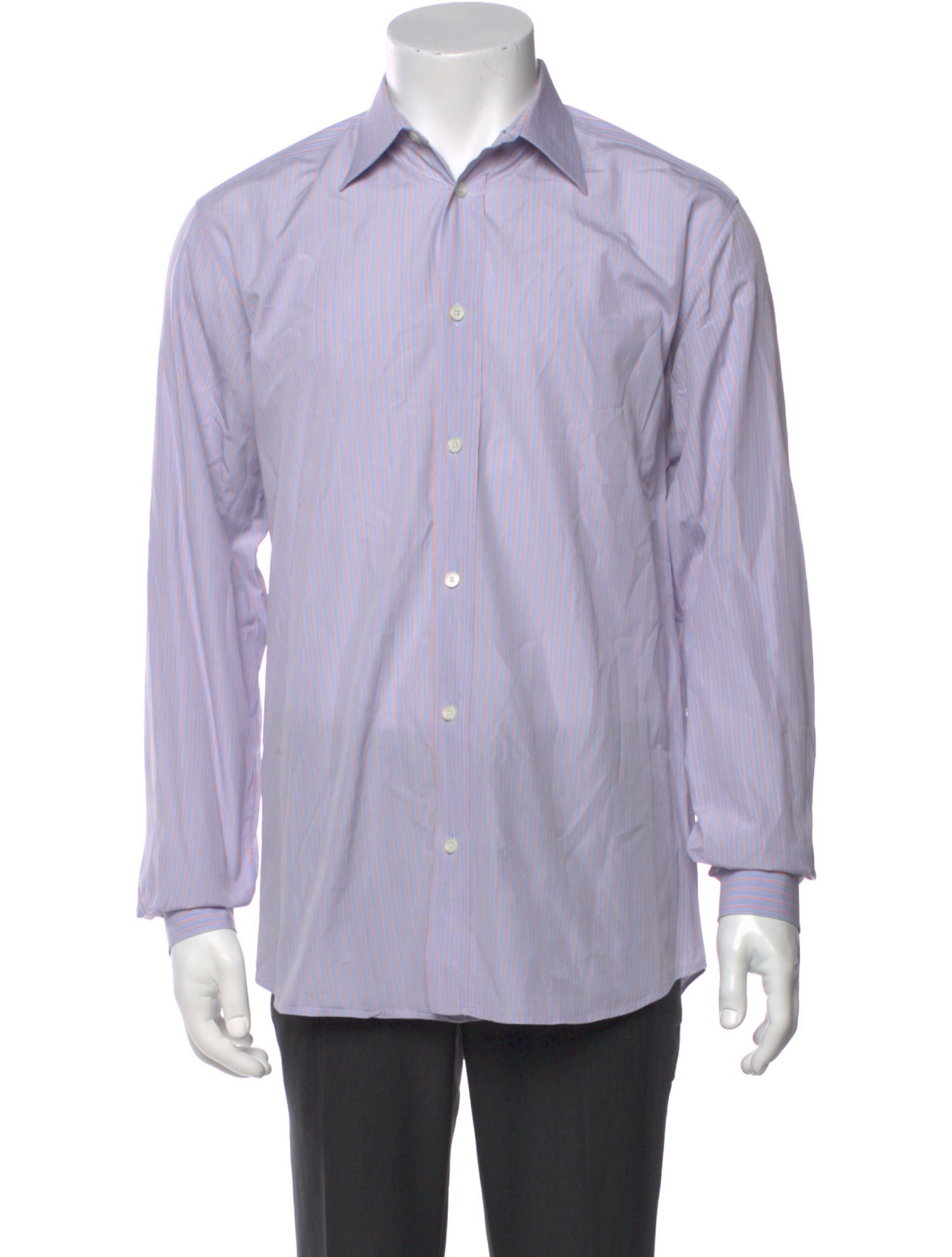 Hermès Striped Long Sleeve Dress Shirt