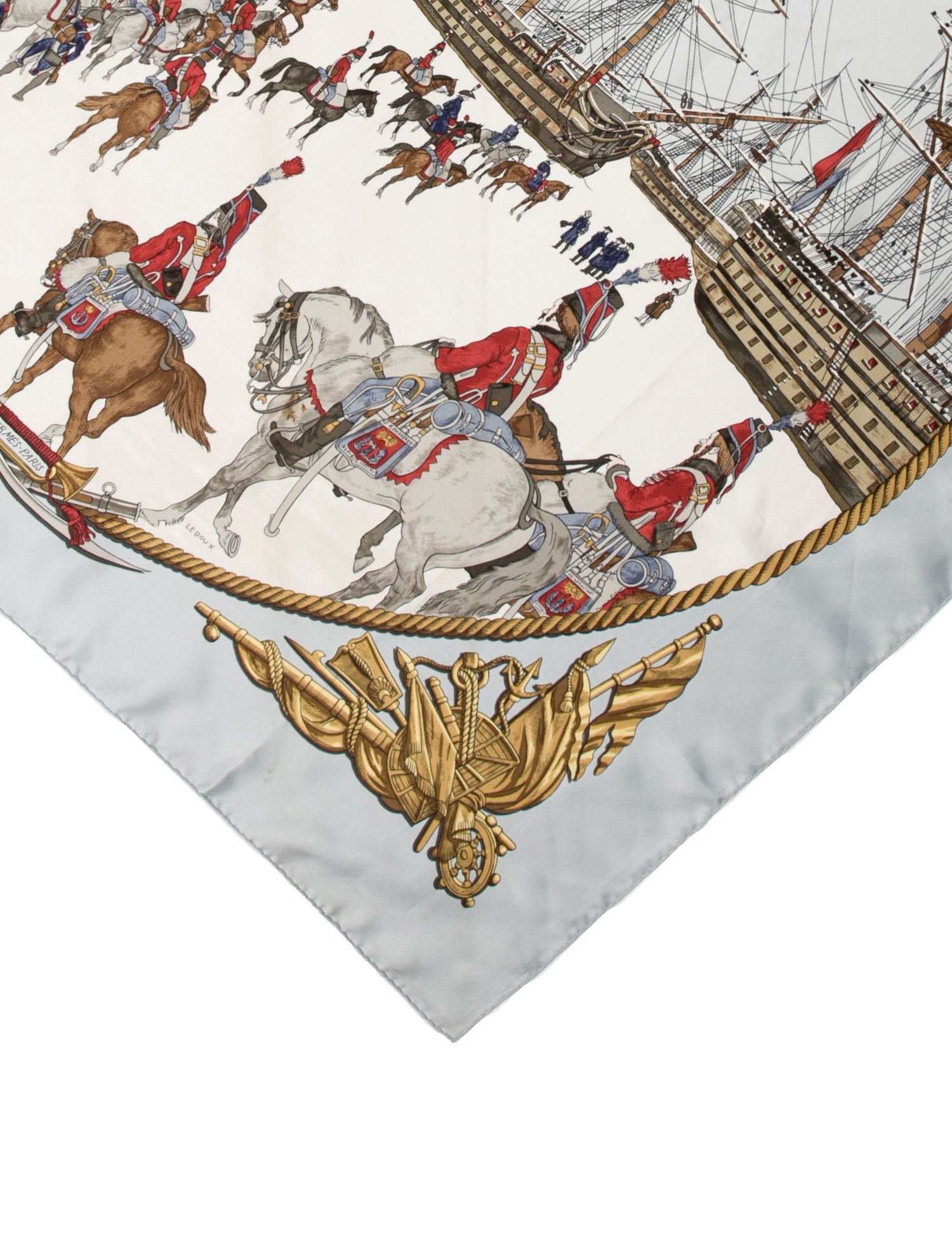 Hermès Marine Et Cavalerie Silk Scarf