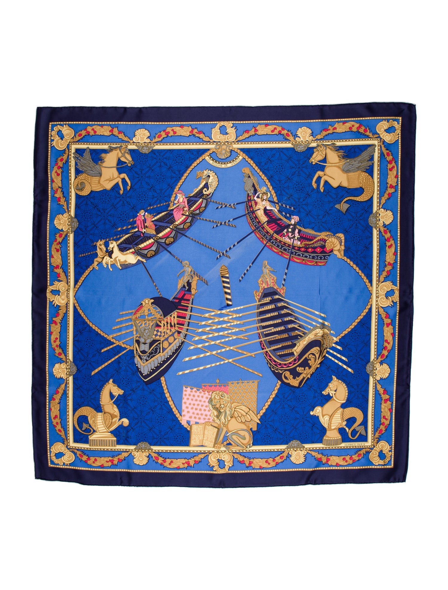 Hermès Les Bissone De Venise Silk Scarf
