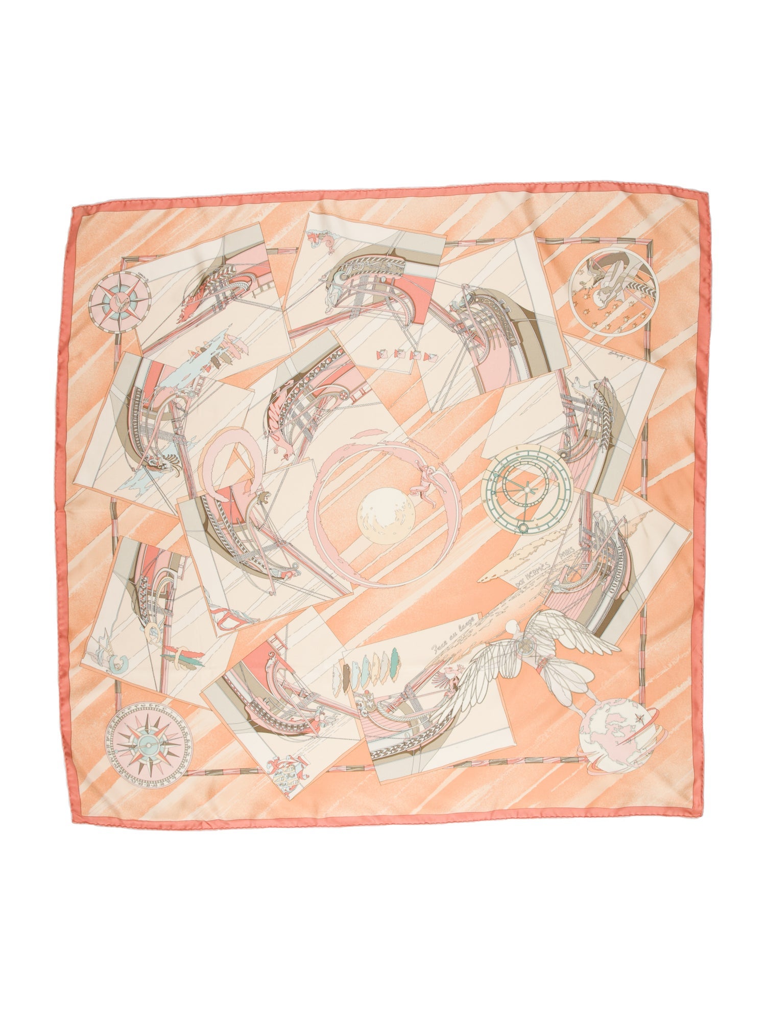 Hermès Face Au Large Silk Scarf