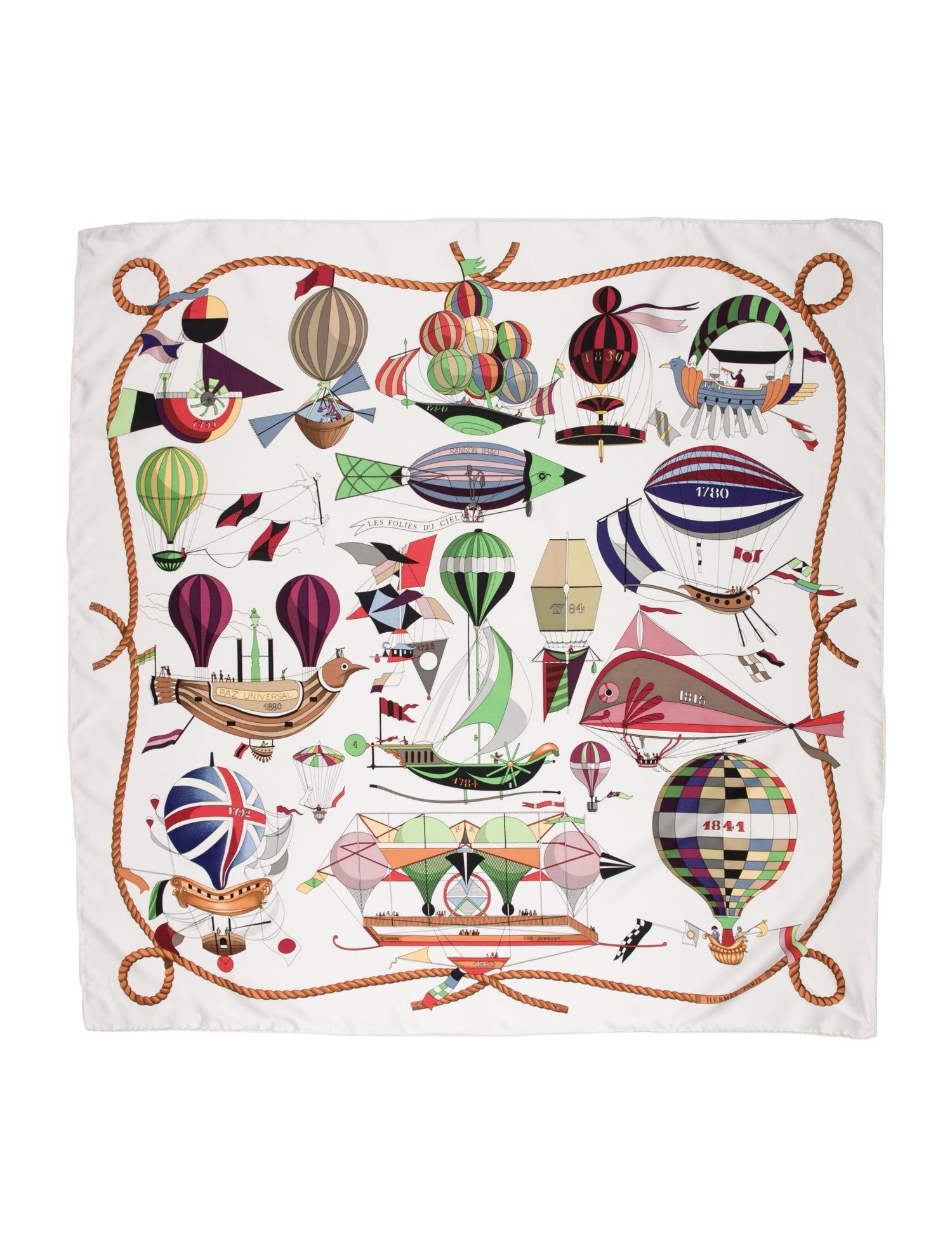 Hermès Les Folies du Ciel Silk Scarf
