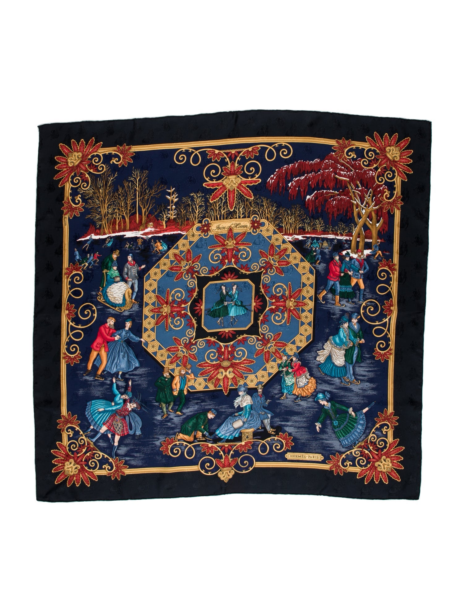Hermès Joies D'Hiver Jacquard Silk Scarf