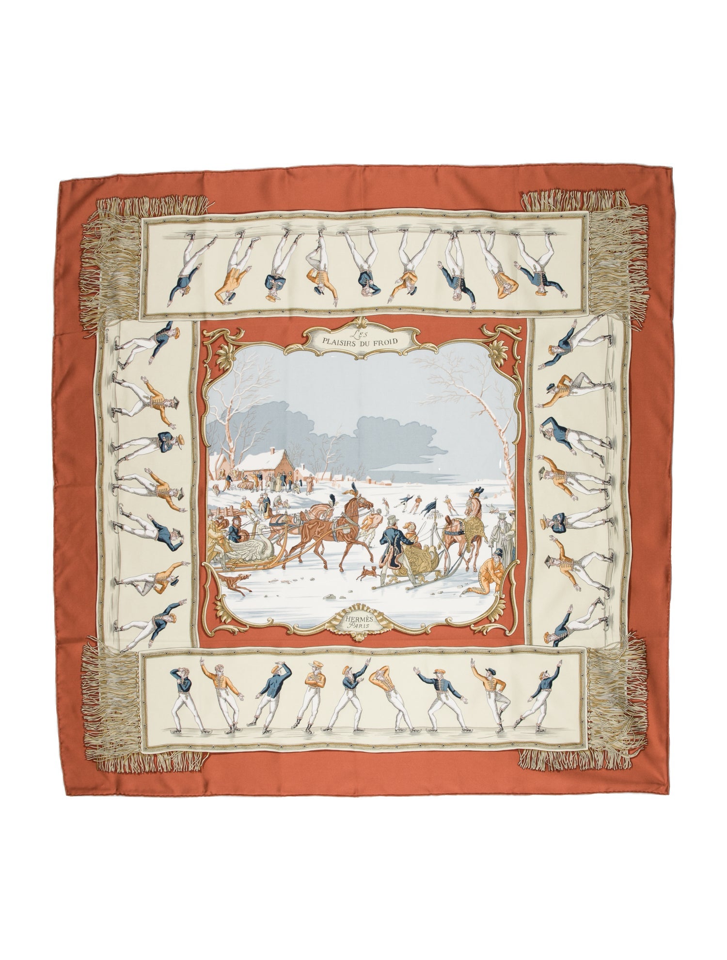 Hermès Les Plaisirs Du Froid Silk Scarf