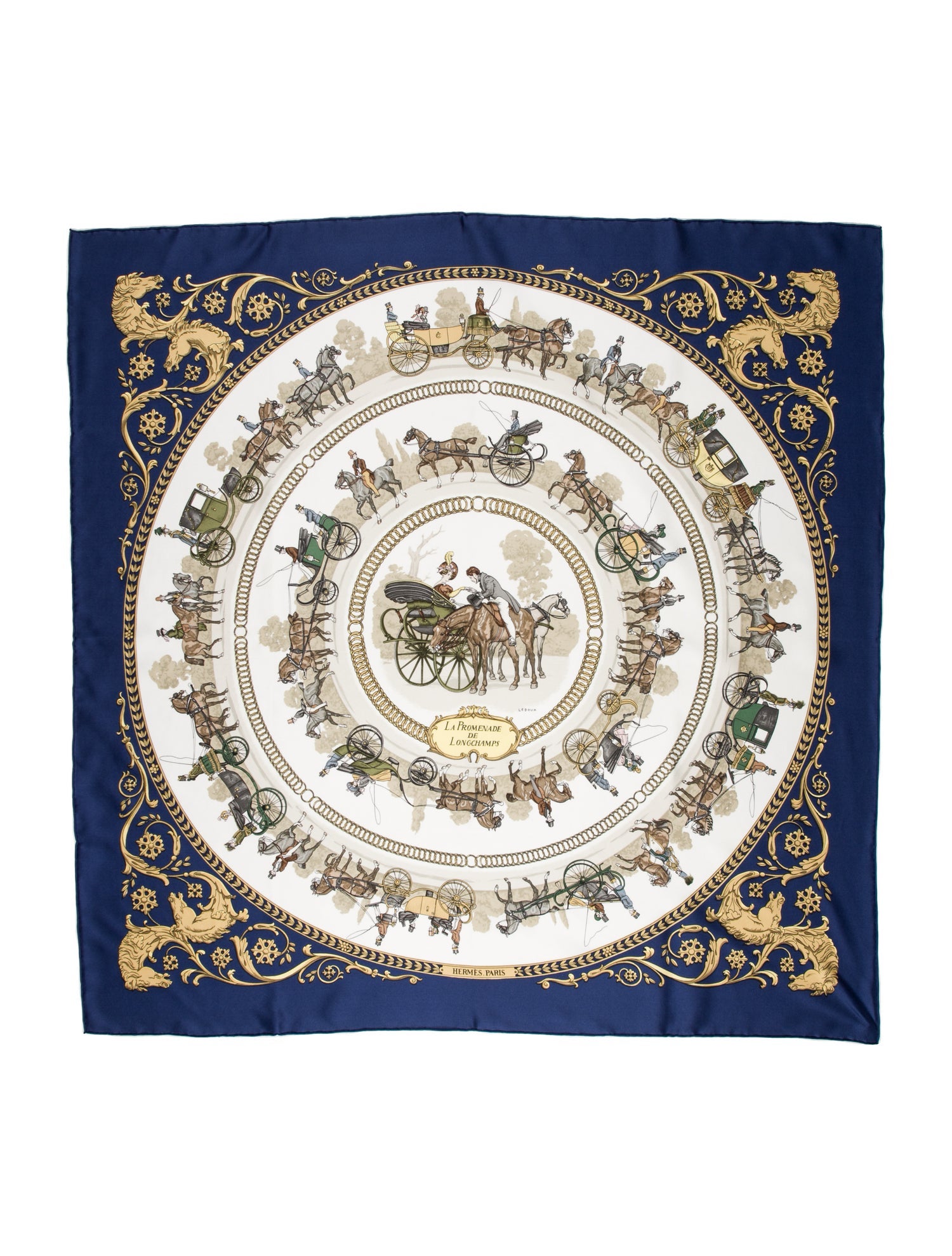 Hermès La Promenade De Longchamps Silk Scarf
