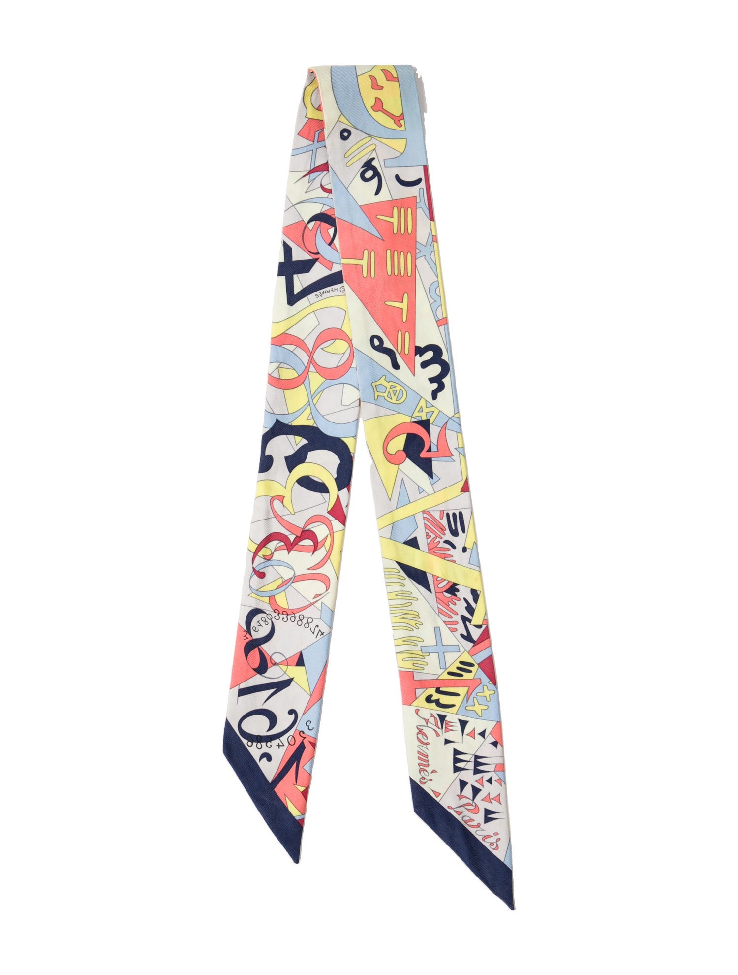 Hermès Le Nombre d'Or Silk Twilly Scarf