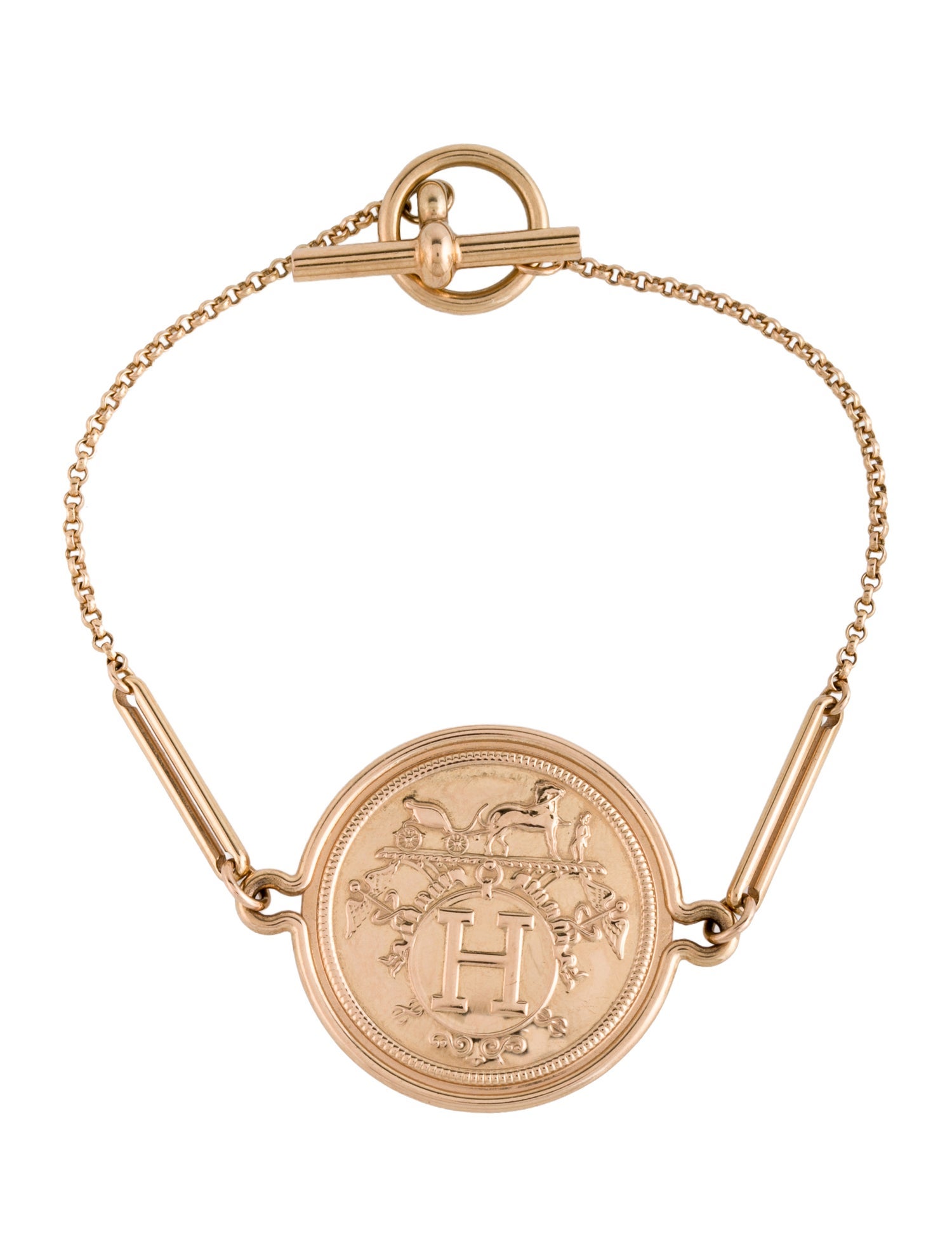 Hermès 18K Ex-Libris Bracelet, Large Model