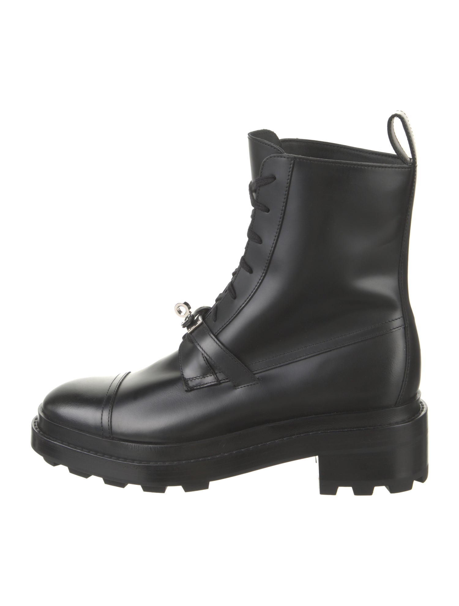 Hermès Funk Leather Combat Boots