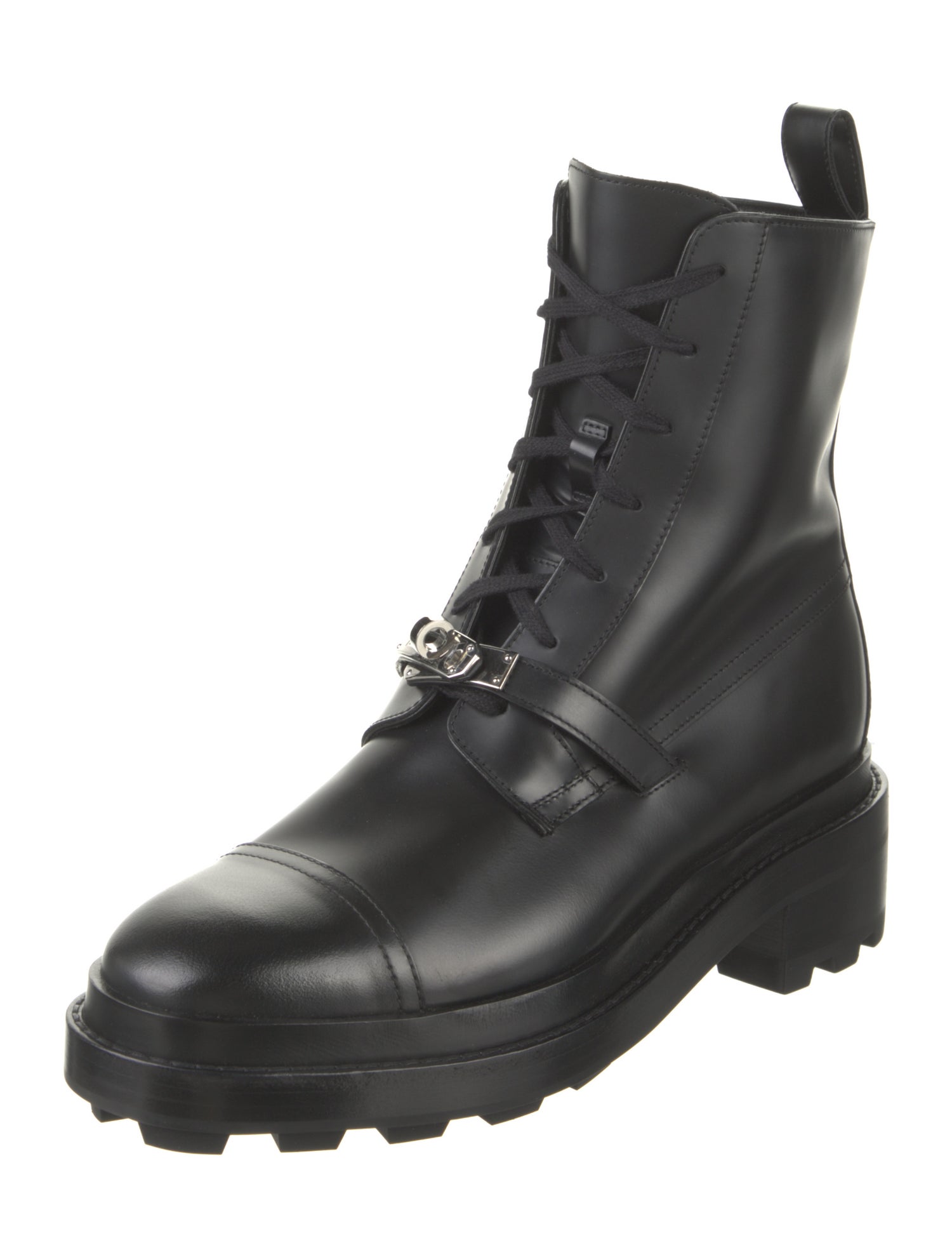 Hermès Funk Leather Combat Boots