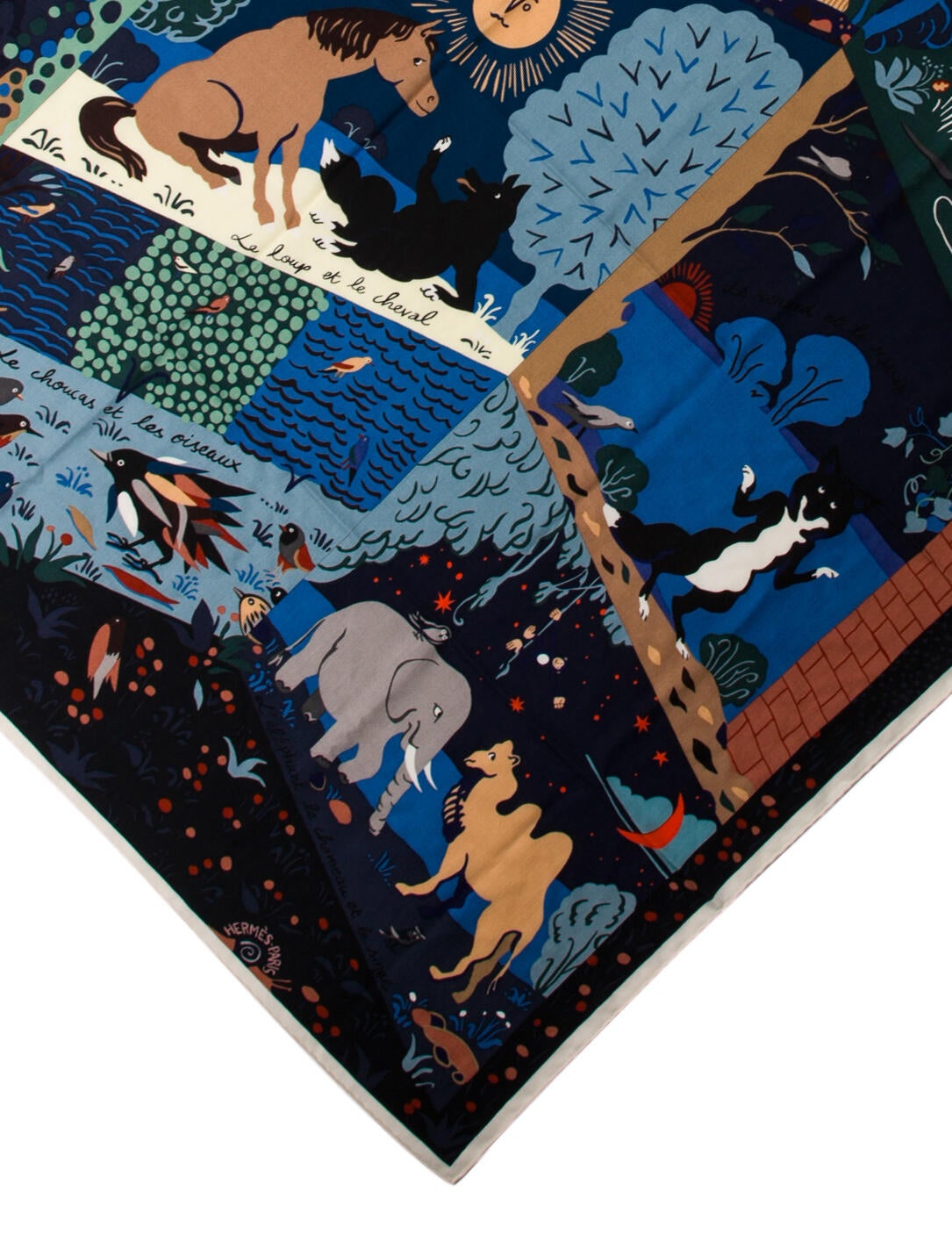 Hermès Le Livre d'Esope Cashmere Shawl w/ Tags