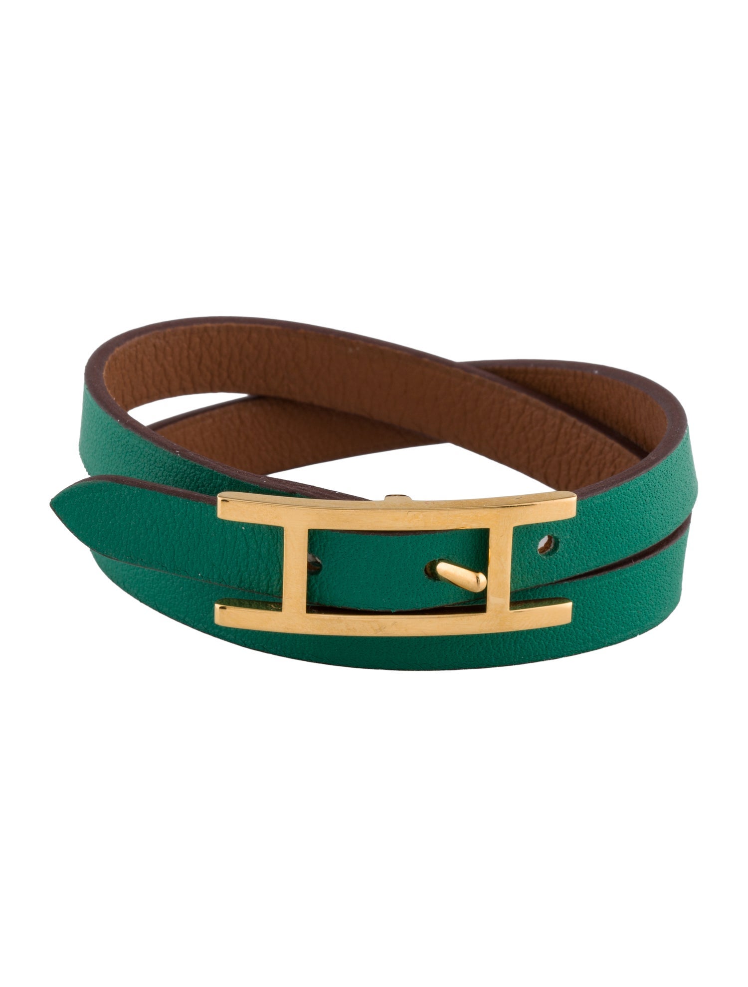 Hermès Behapi Double Tour Leather Wrap Bracelet