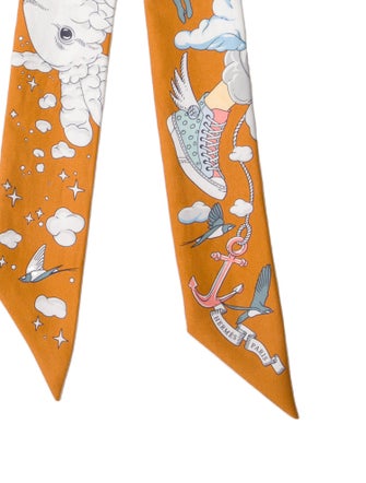 Hermès Sur Mon Nuage Silk Twilly Scarf