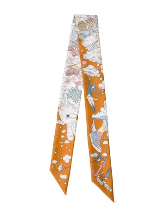 Hermès Sur Mon Nuage Silk Twilly Scarf