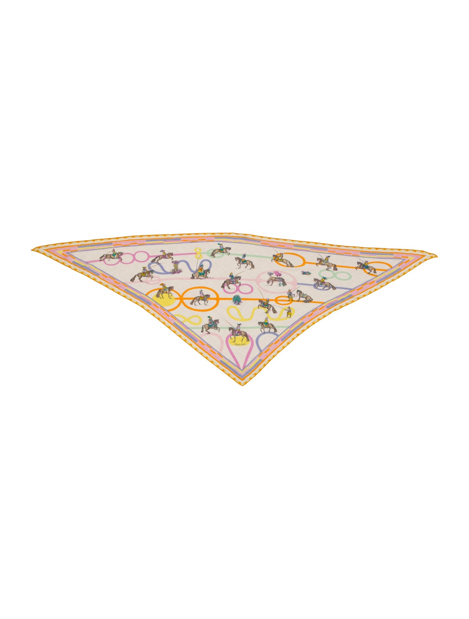 Hermès Passades et Serpentines Giant Triangle Cashmere Triangle Scarf