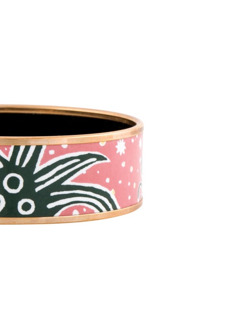 Hermès Wide Enamel Isola Primavera Bangle Bracelet