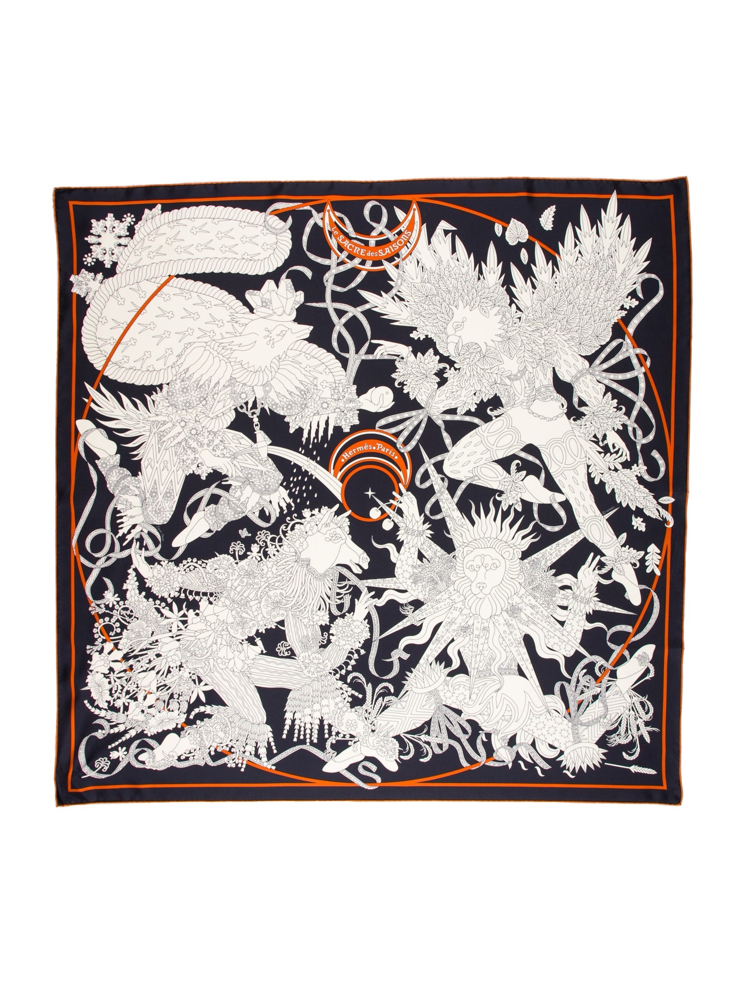 Hermès Le Sacre Des Saisons Silk Scarf