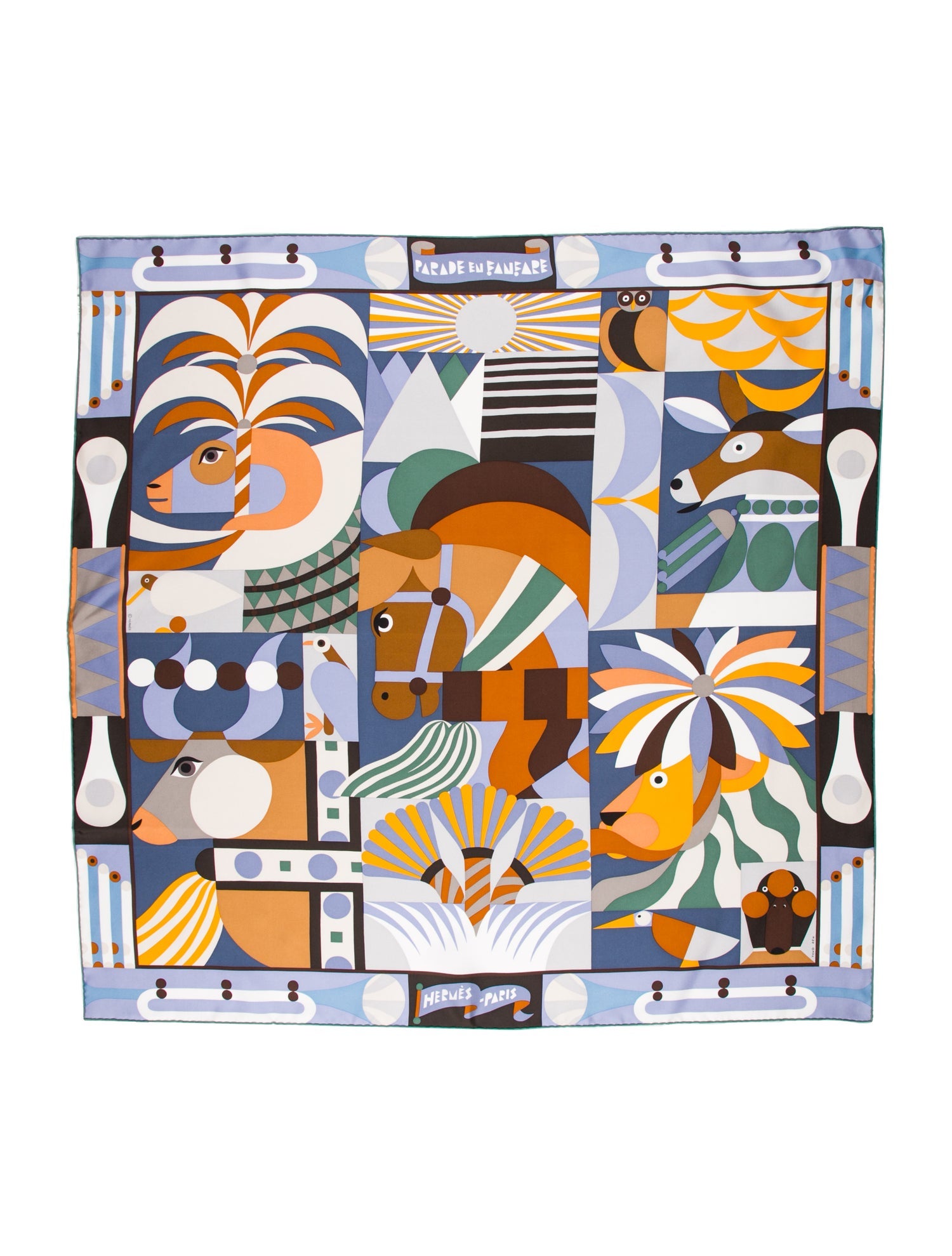 Hermès Parade en Fanfare Silk Scarf w/ Tags