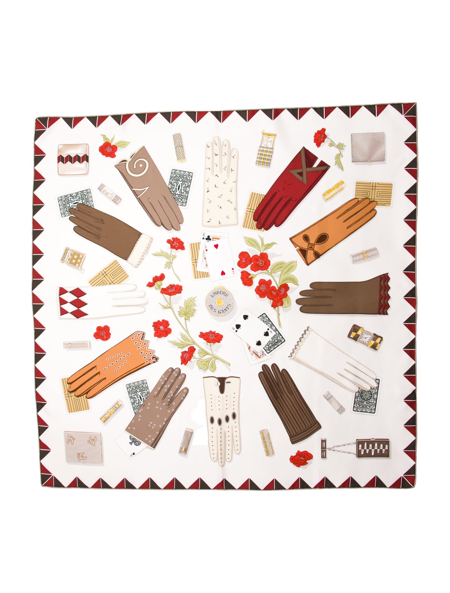 Hermès L'Heure des Gants Silk Scarf w/ Tags