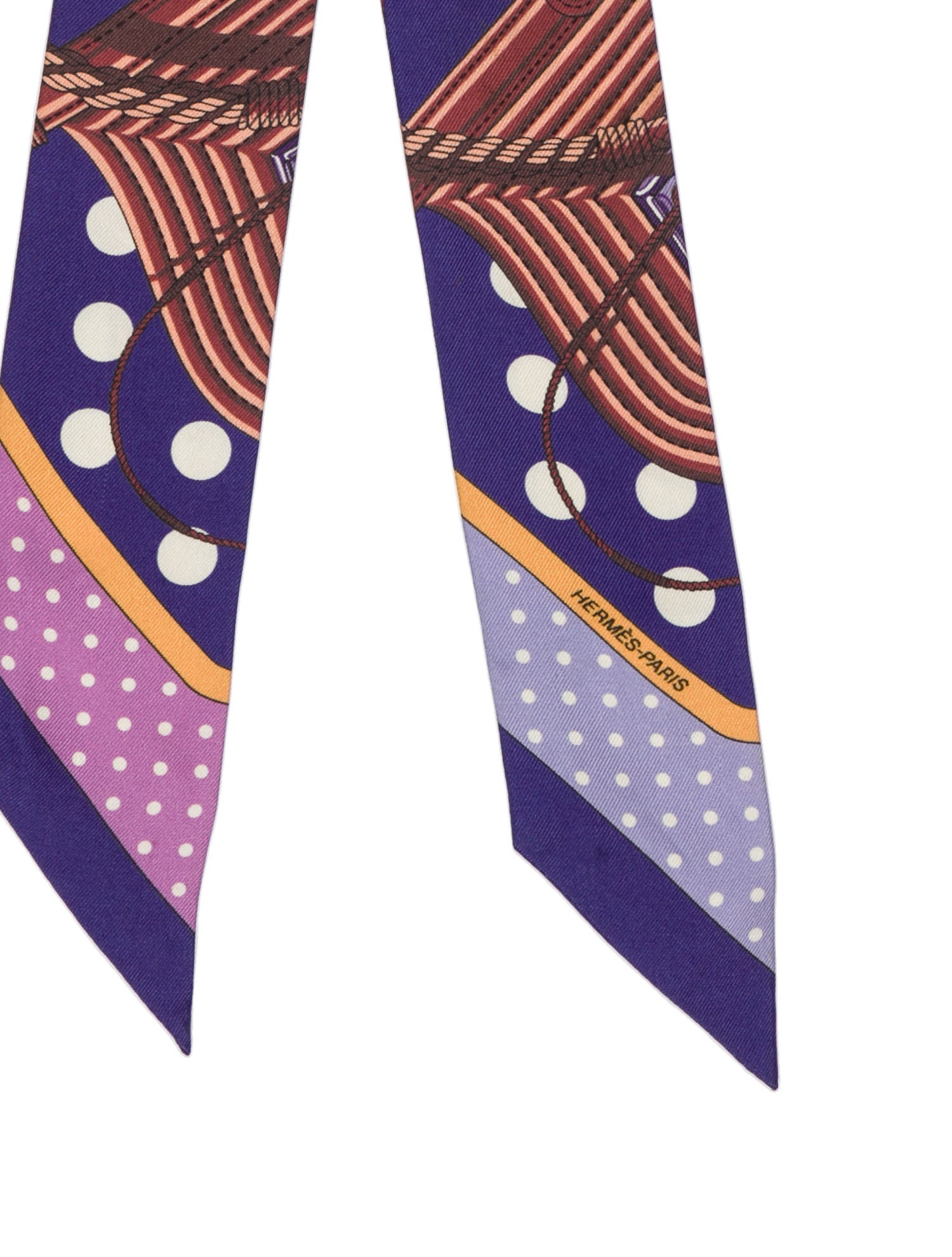 Hermès Clic Clac a Pois Silk Twilly Scarf