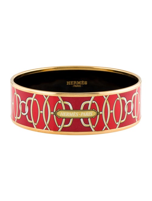 Hermès Enamel Wide Bangle Bracelet