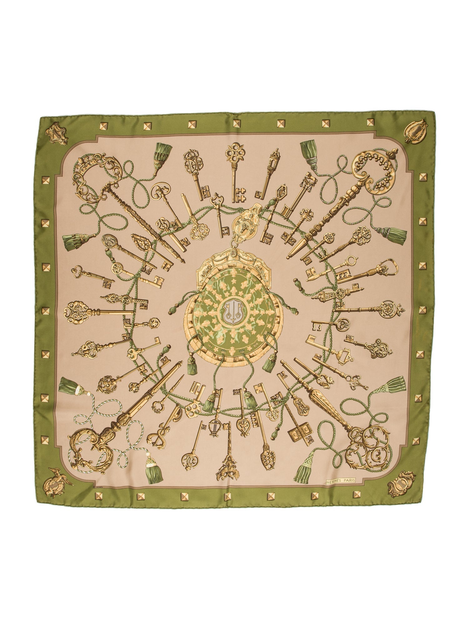 Hermès Les Clés Silk Scarf