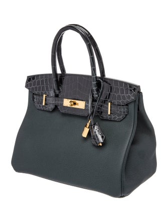 Hermès Togo & Shiny Niloticus Crocodile Birkin Touch 30