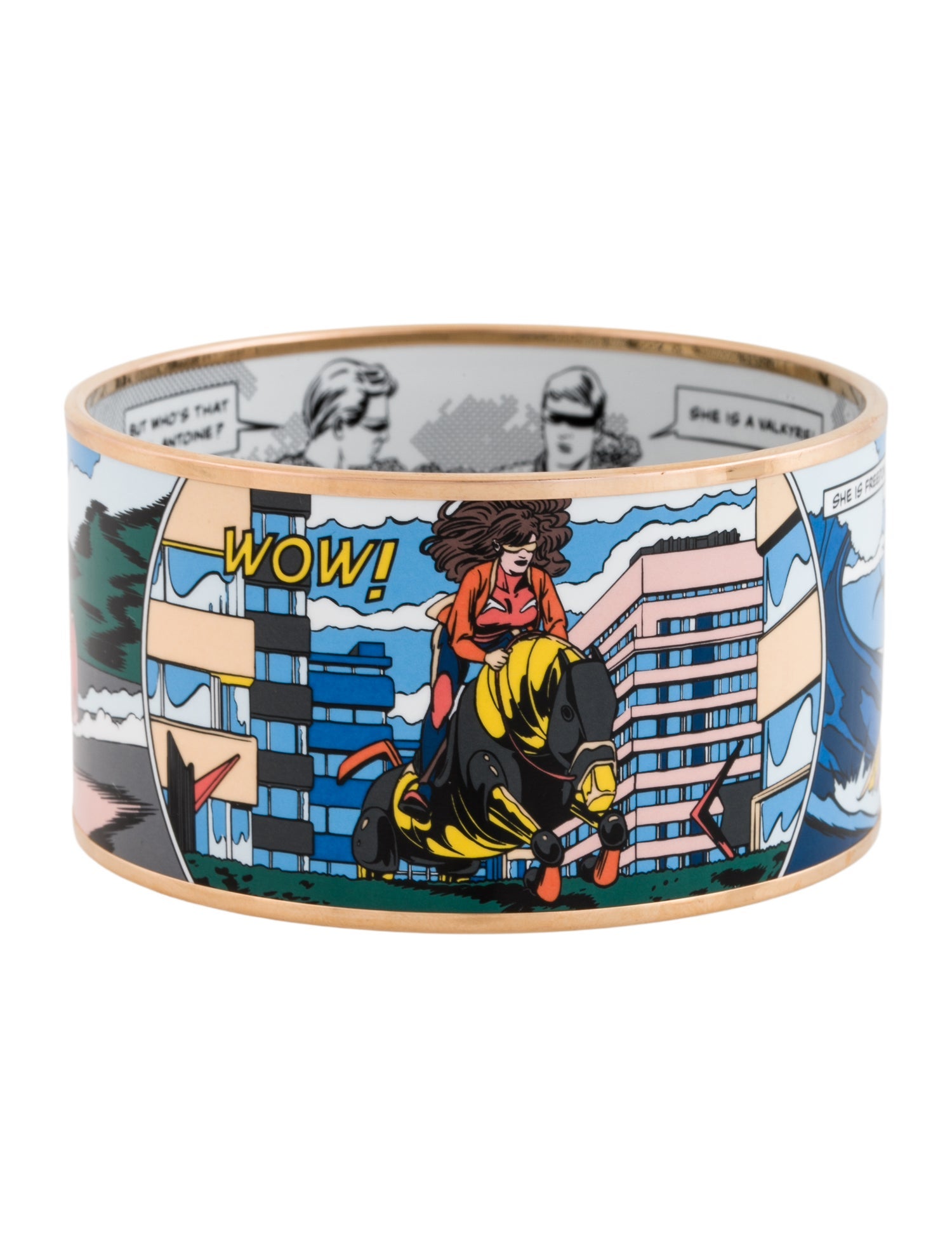 Hermès Extra Wide Enamel Bangle Bracelet