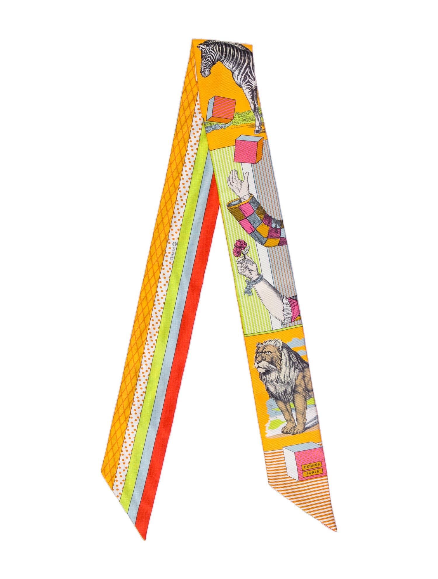 Hermès Grand Théâtre Nouveau Silk Twilly Scarf w/ Tags