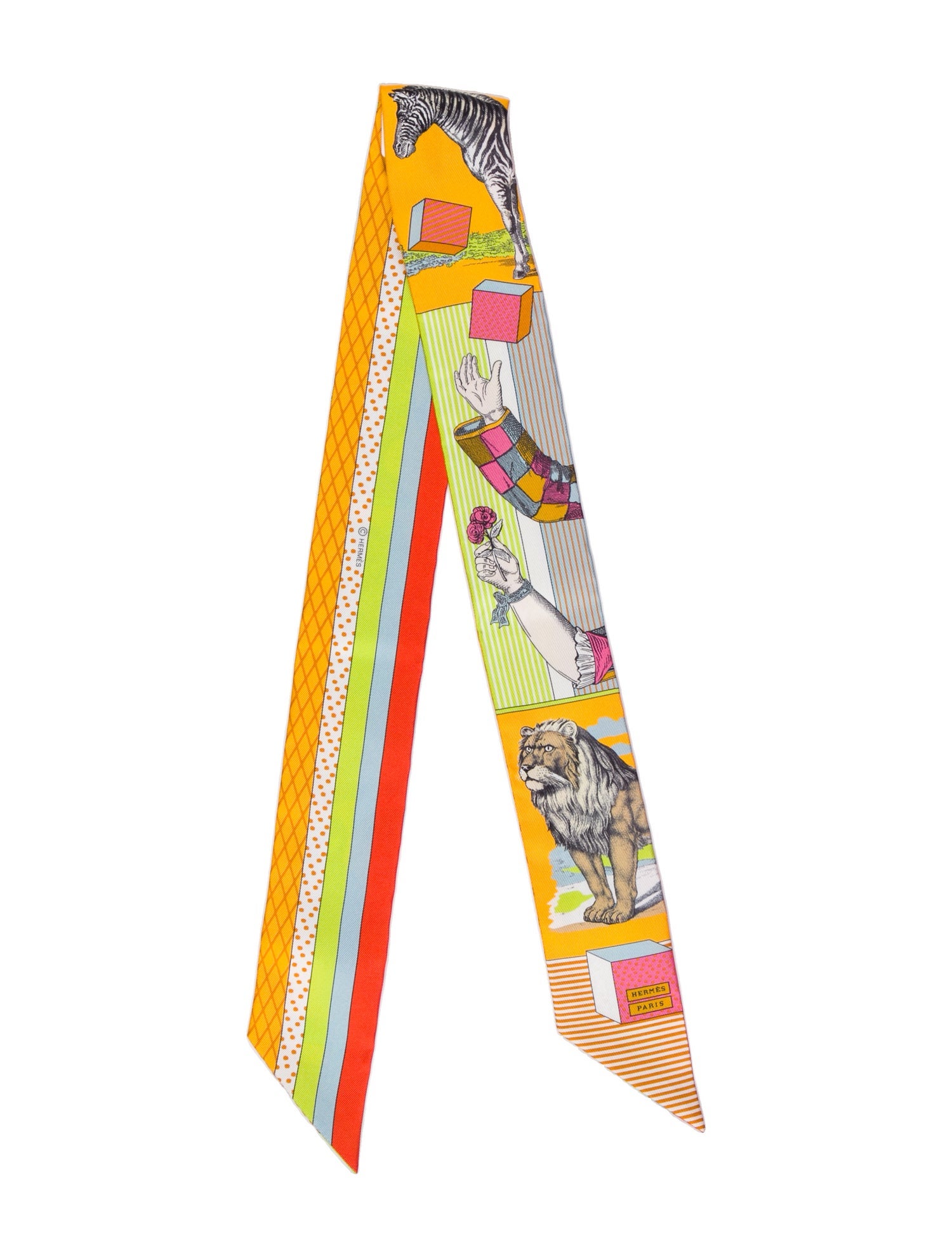 Hermès Grand Théâtre Nouveau Silk Twilly Scarf w/ Tags