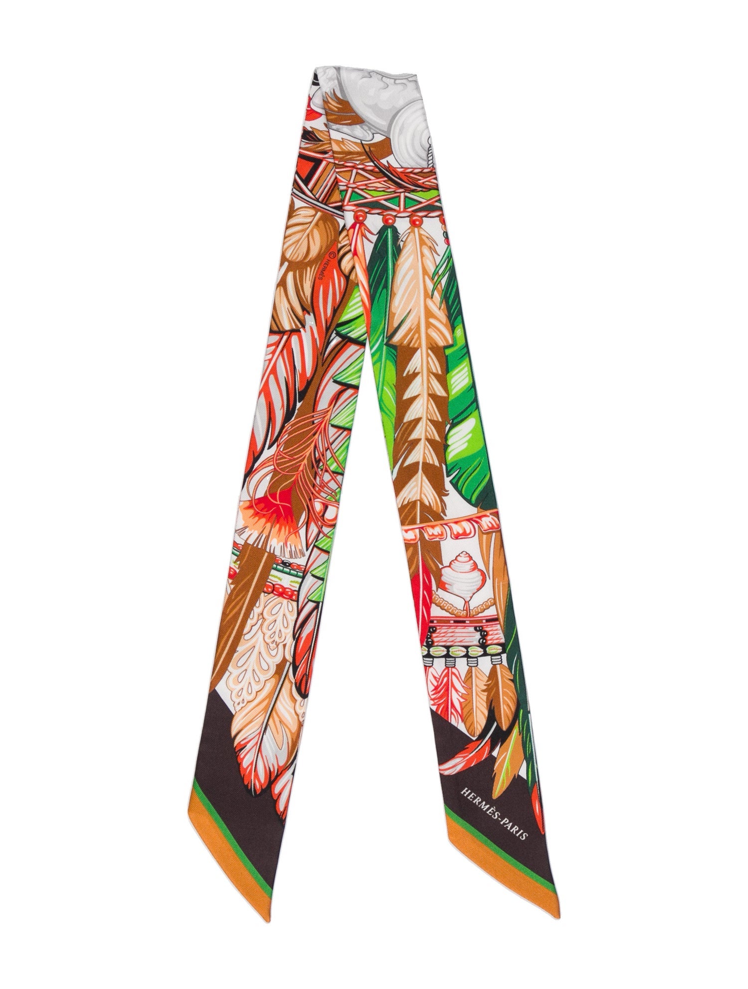 Hermès La Danse Pacifique Silk Twilly Scarf