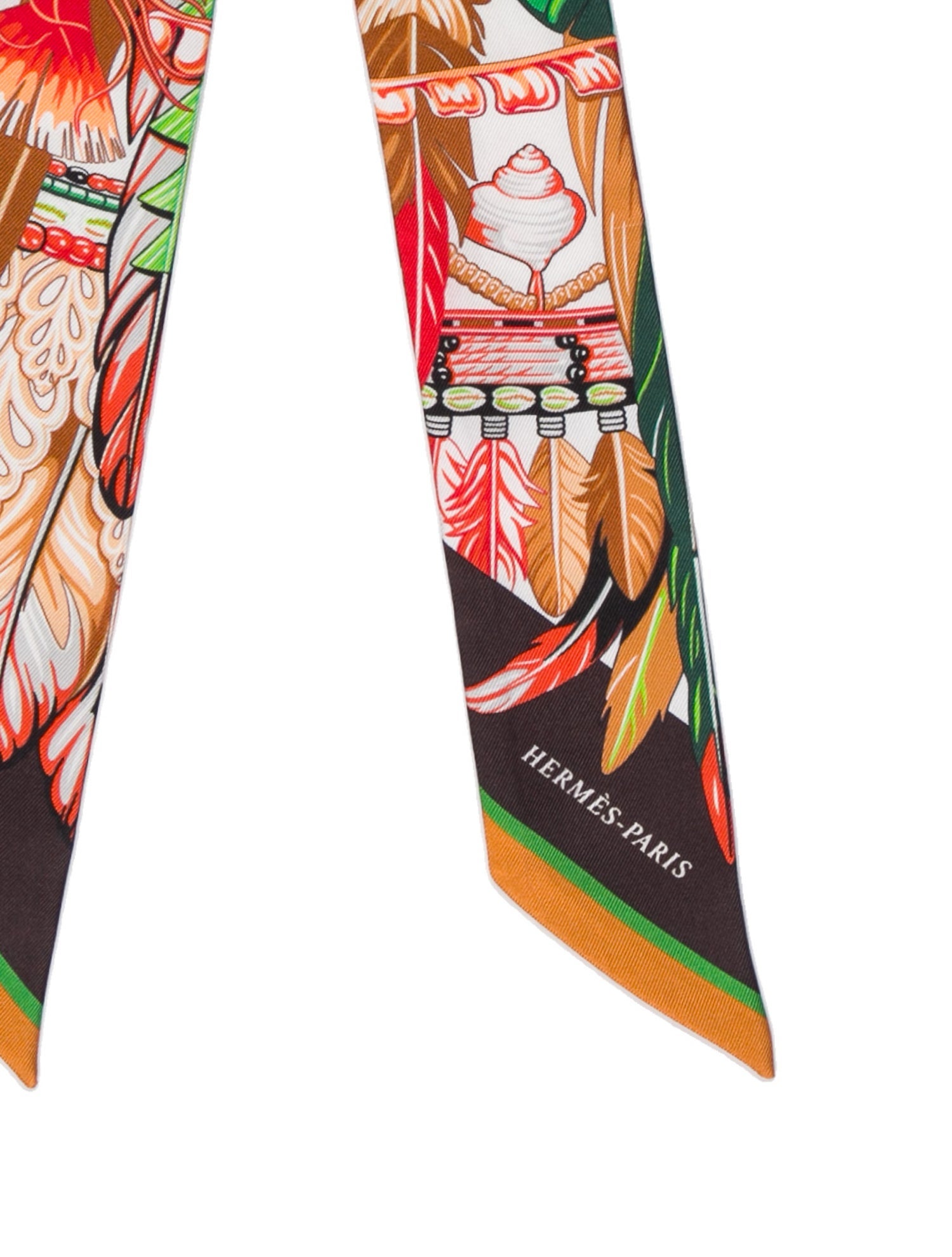 Hermès La Danse Pacifique Silk Twilly Scarf