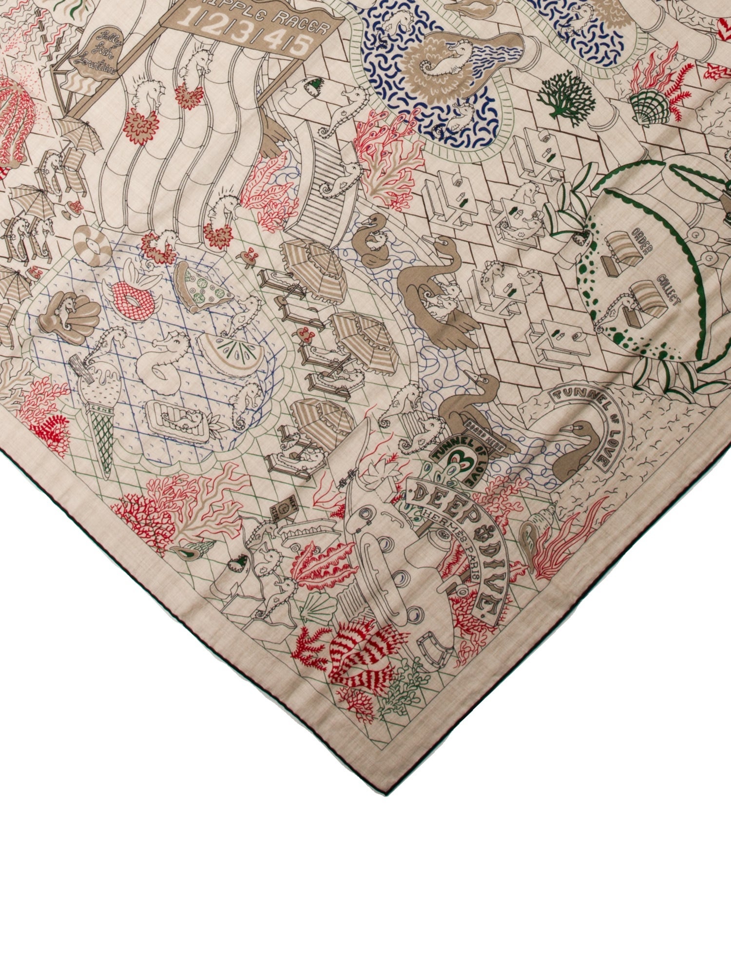 Hermès Splash Park Cashmere Shawl w/ Tags