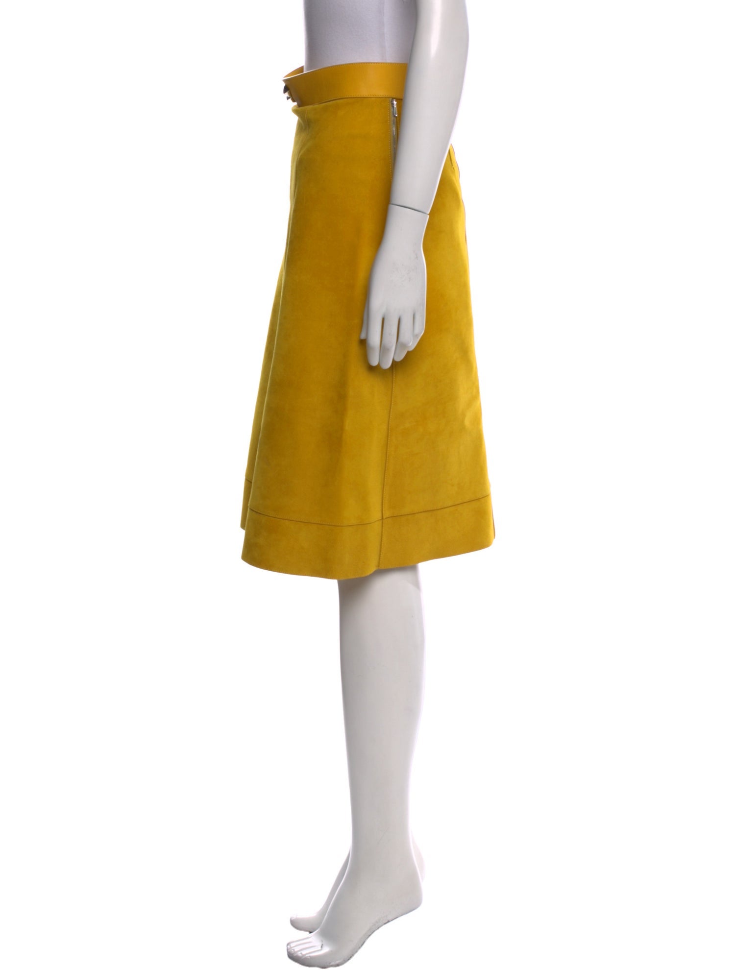 Hermès Leather Knee-Length Skirt