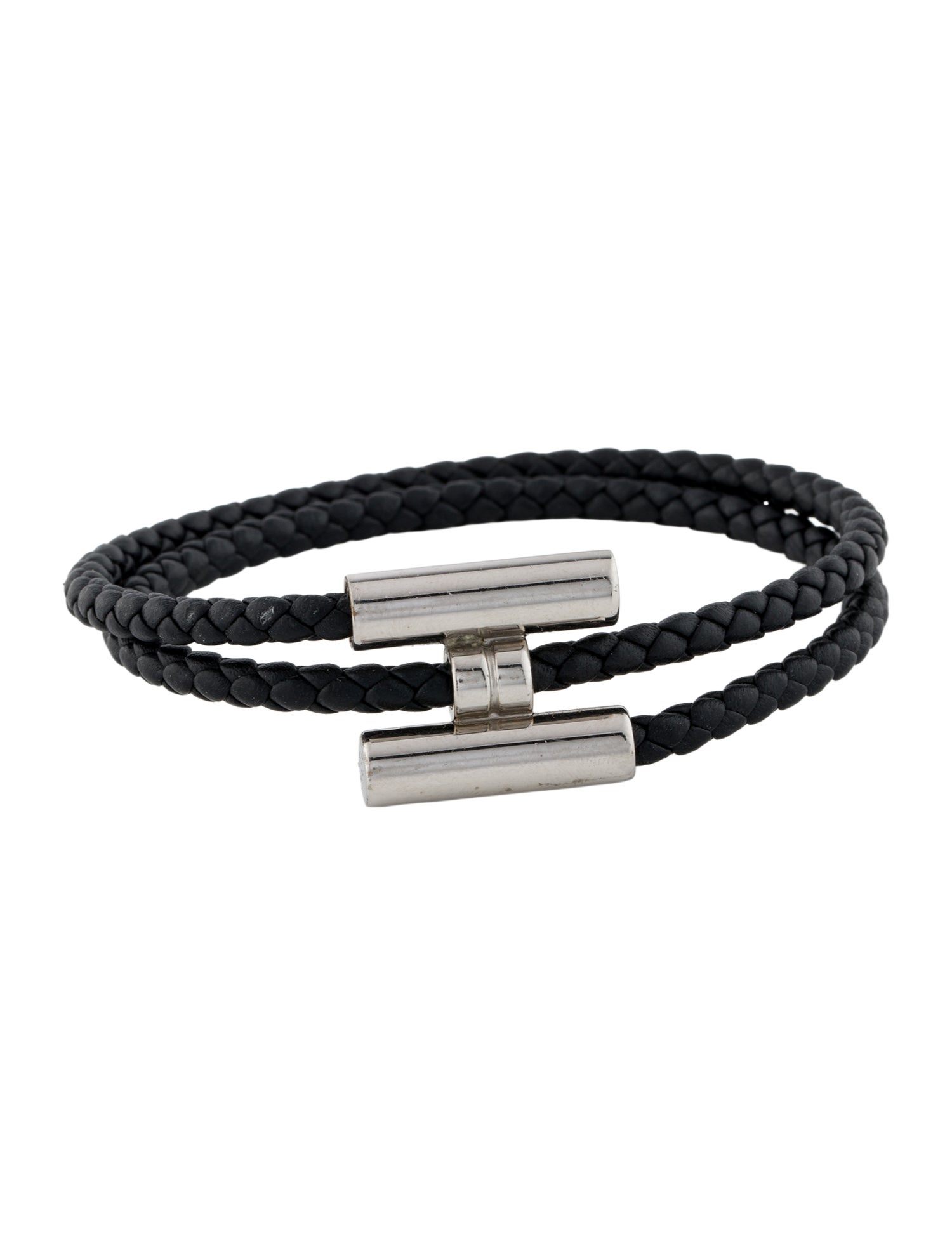 Hermès Leather Tournis Tresse Bracelet