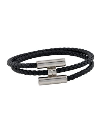 Hermès Leather Tournis Tresse Bracelet
