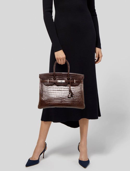 Hermès Shiny Porosus Crocodile Birkin 35