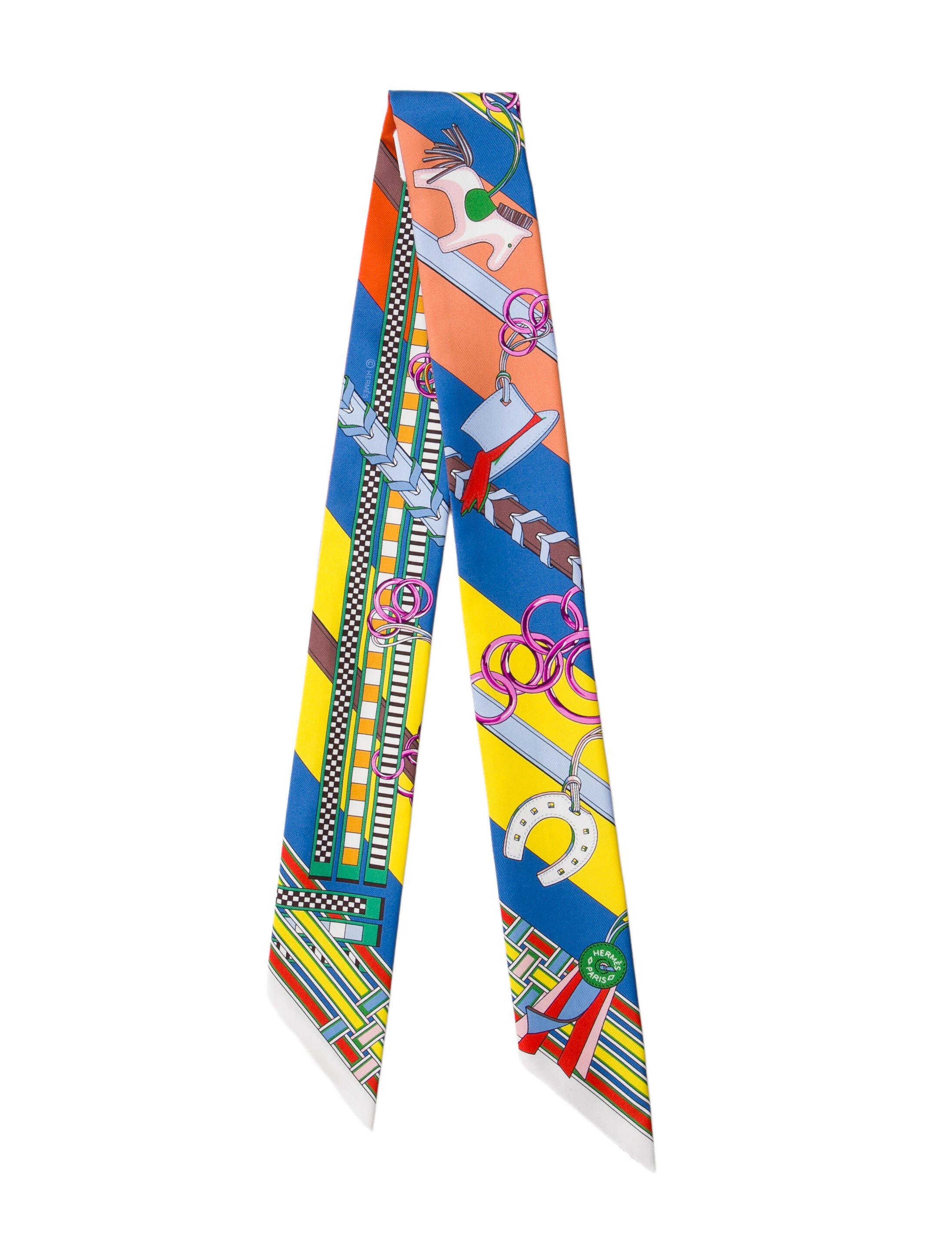 Hermès Brides et Gris-Gris Silk Twilly Scarf w/ Tags