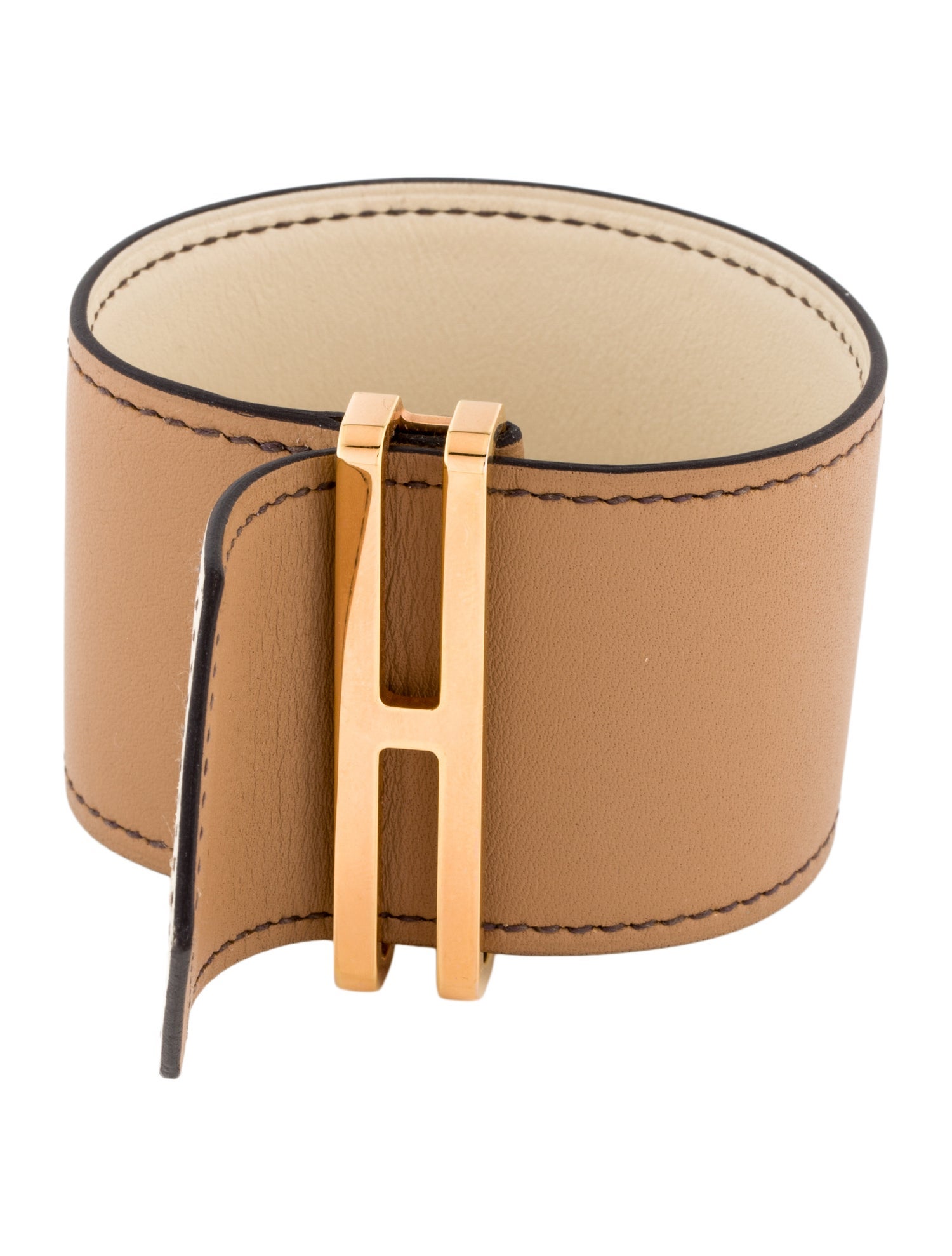 Hermès Leather Elan Cuff Wrap Bracelet