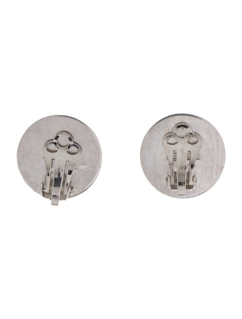 Hermès Vintage Enamel Button Clip-On Earrings