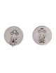 Hermès Vintage Enamel Button Clip-On Earrings