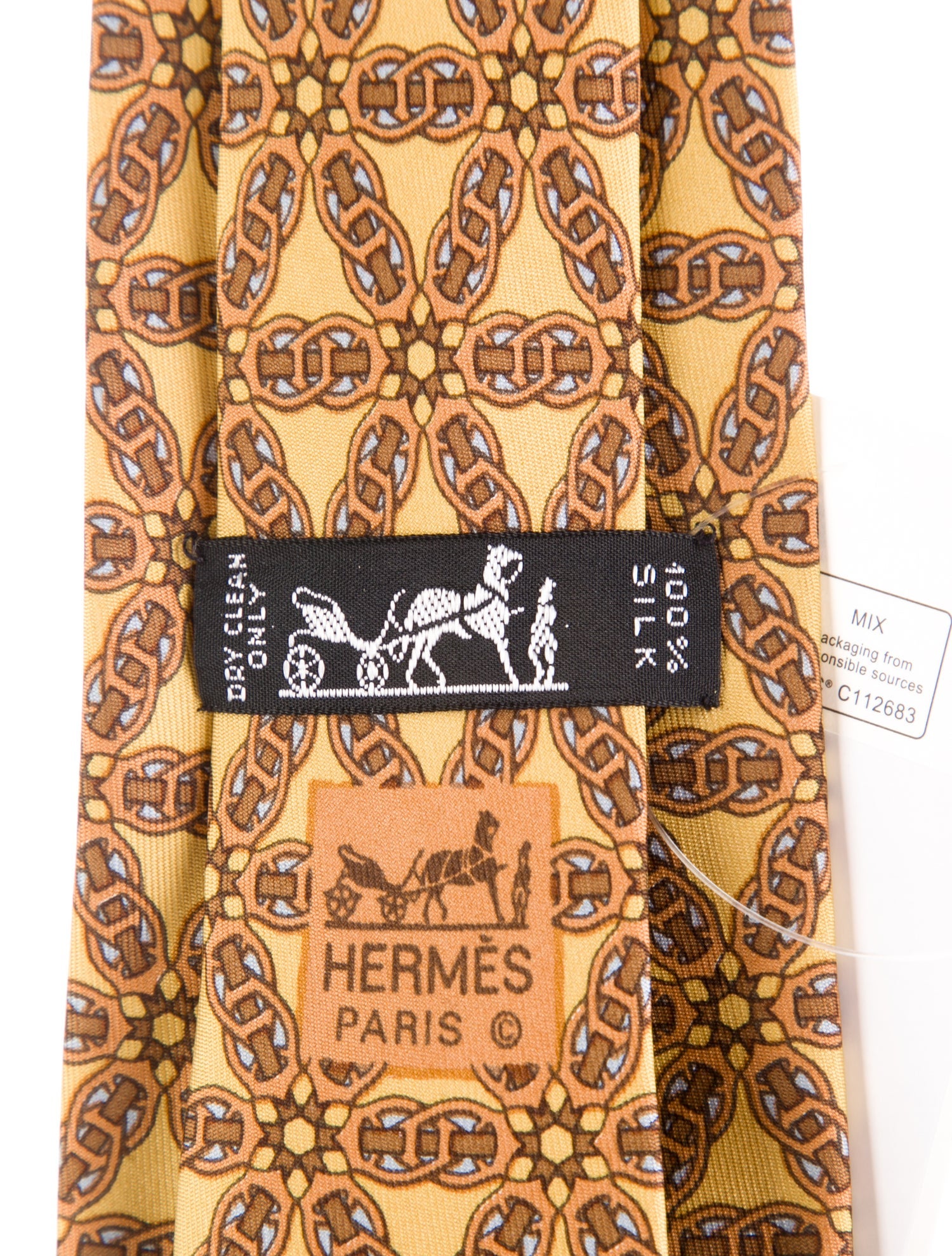 Hermès Pattern Print Silk Tie