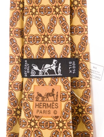 Hermès Pattern Print Silk Tie