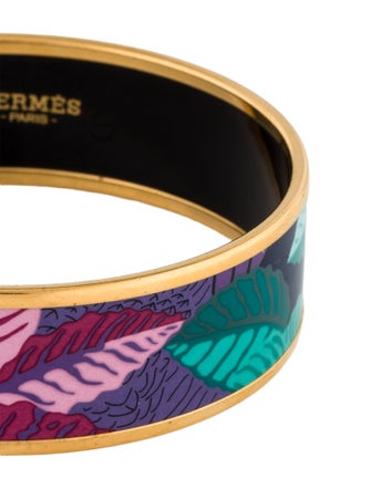 Hermès Wide Enamel Bangle Bracelet