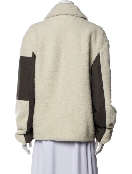 Hermès Lamb Fur Colorblock Pattern Faux Fur Jacket