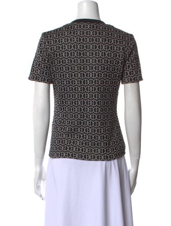 Hermès Printed Crew Neck Top