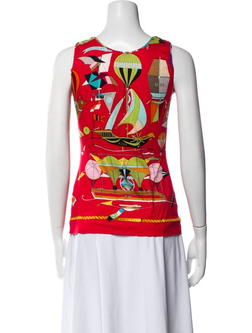 Hermès Printed Scoop Neck Top