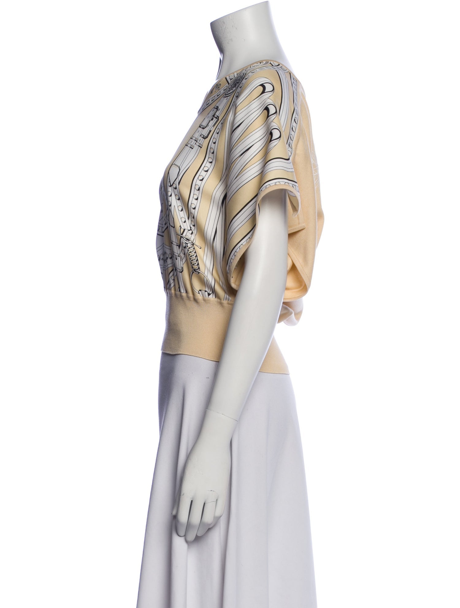 Hermès Silk Printed Crop Top