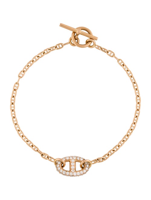 Hermès 18K Diamond Chaine d'ancre Contour Bracelet