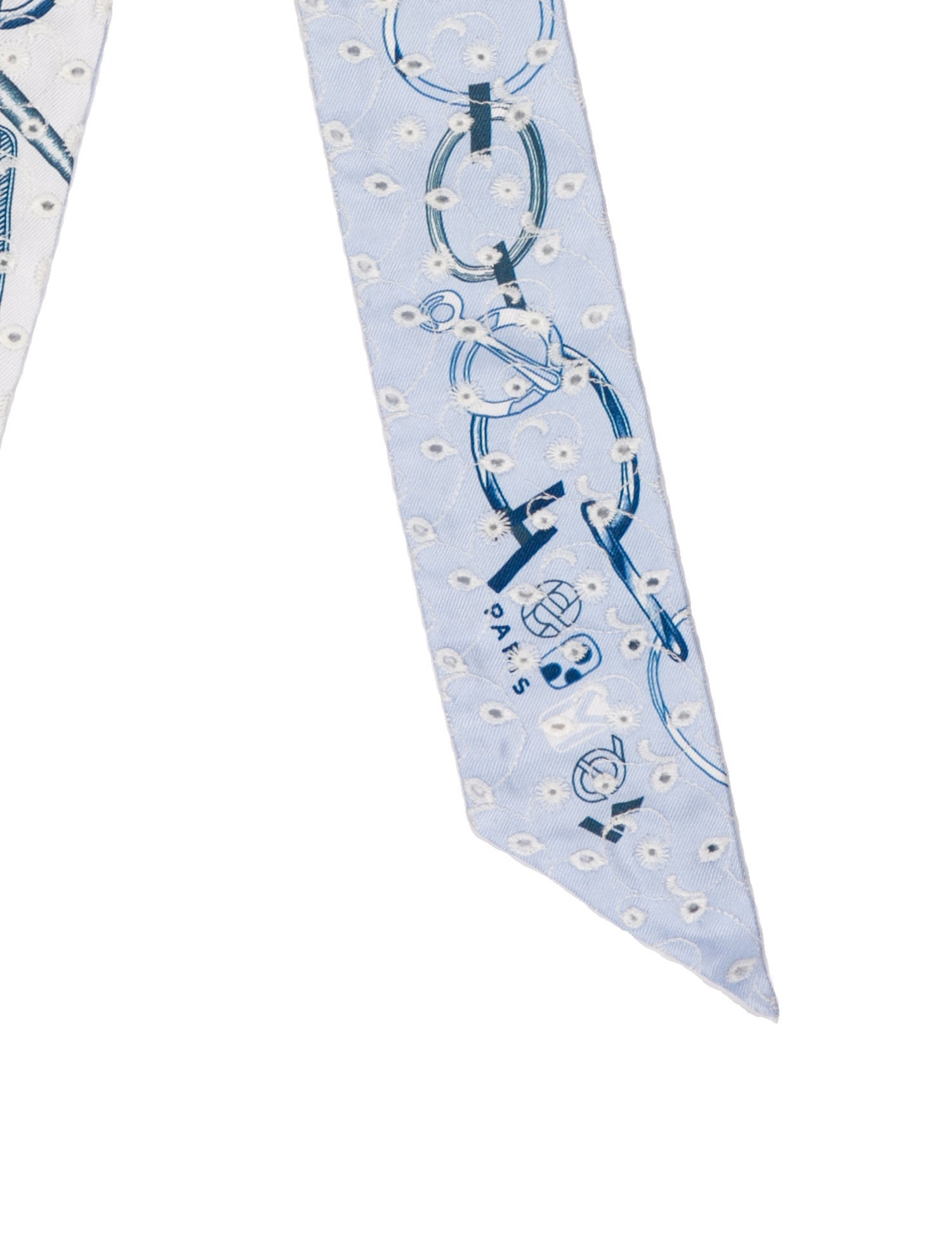 Hermès Do Re Boucles Broderie Anglaise Silk Twilly Scarf w/ Tags