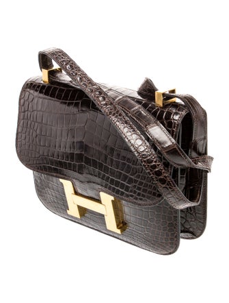 Hermès Shiny Crocodile Constance 23